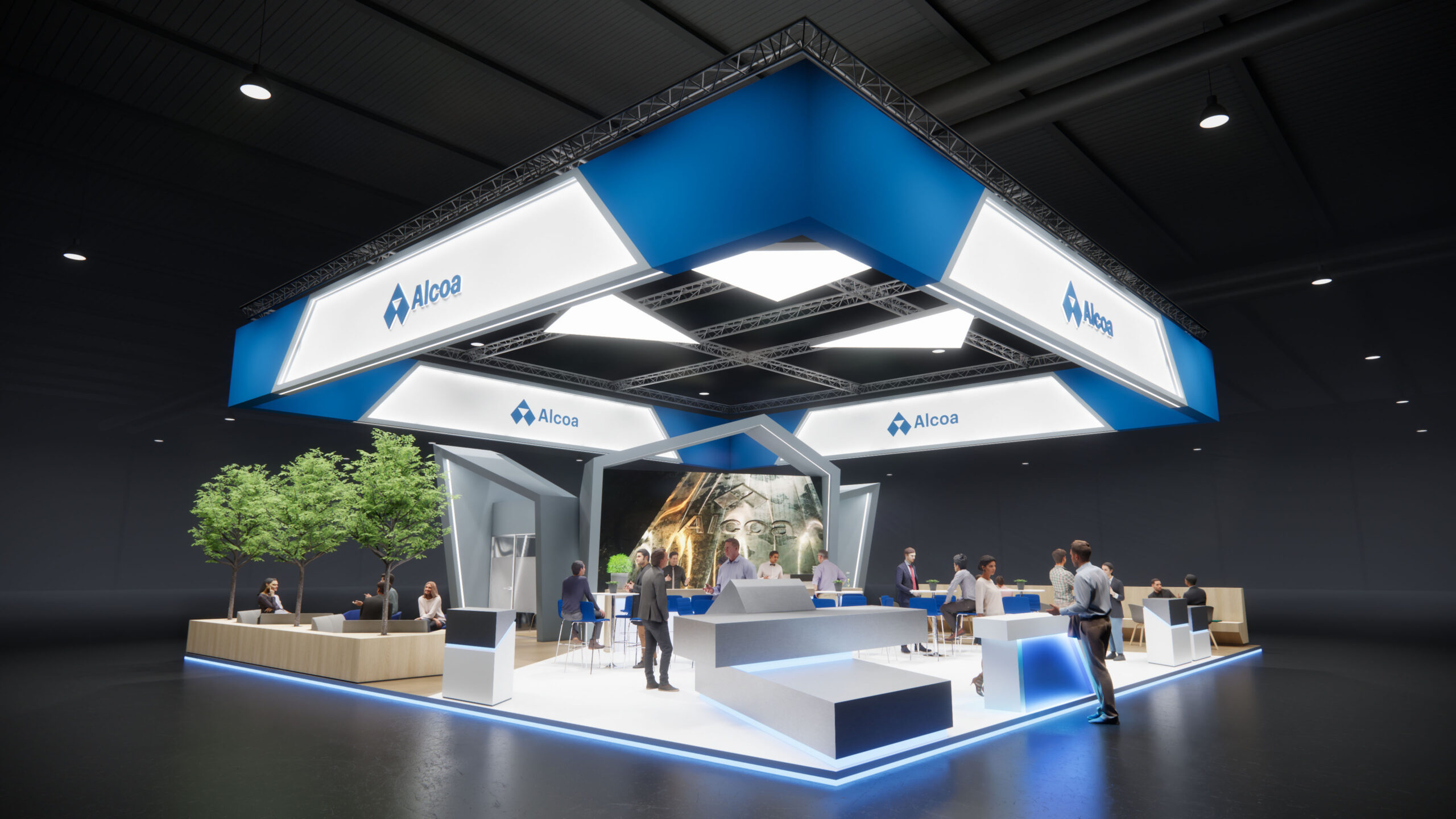 3D visualisatie beursstand Alcoa Aluminium - VectorTom